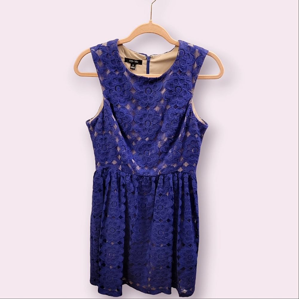 Ivy & blue sheer blue sleeveless dress